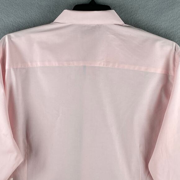 Bar III Men's XL 17-17.5 34-35 Dress Shirt Slim Fit Stretch Pink Chambray NEW - Picture 6 of 12